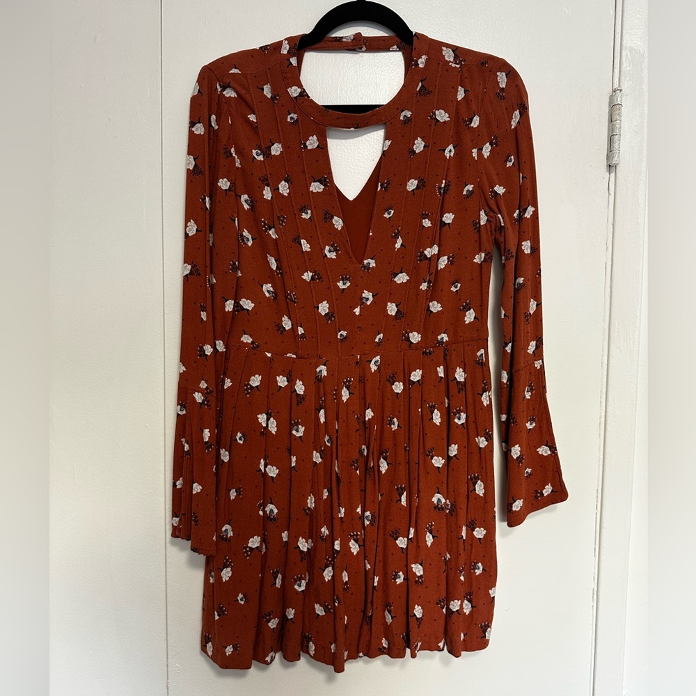 Free people size 6 small/medium Floral Rust Dress